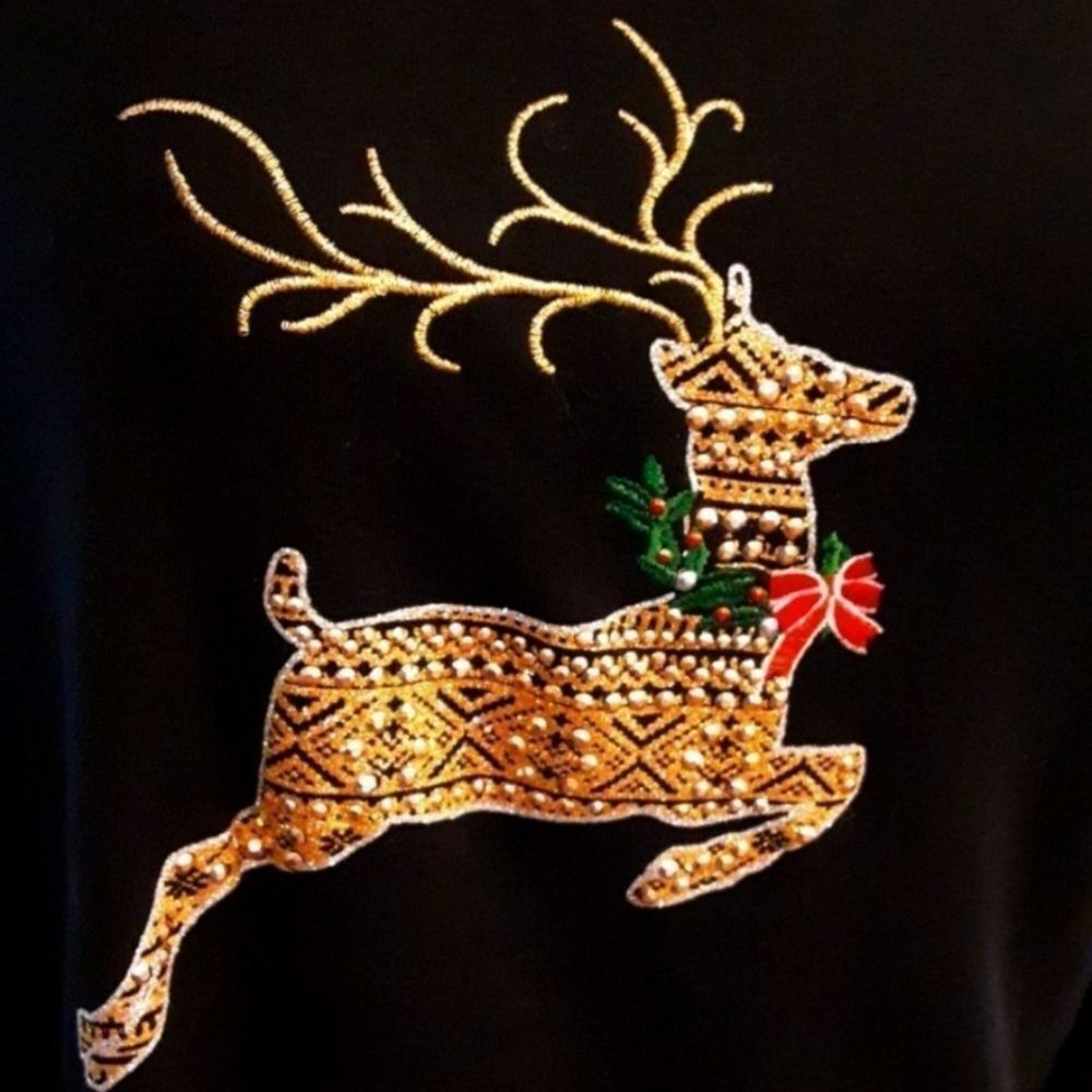 Karen Scott‎ Sweater Christmas Elegance Lightweight Size OX - Picture 9 of 13